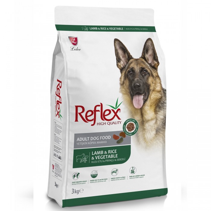 Reflex Kuzulu Pirinçli ve Sebzeli Yüksek Kaliteli Köpek Maması 3 Kg