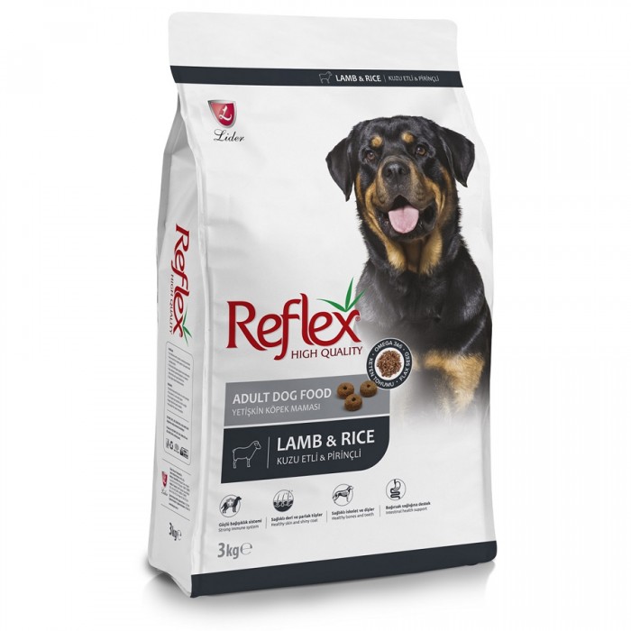 Reflex Kuzulu Pirinçli Yetişkin Kuru Köpek Maması 3 Kg