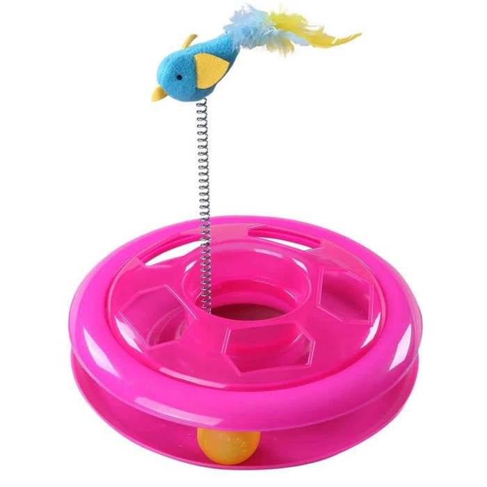 Pawise Spiral Kuşlu Oyun Çemberi Kedi Oyuncağı 26 cm