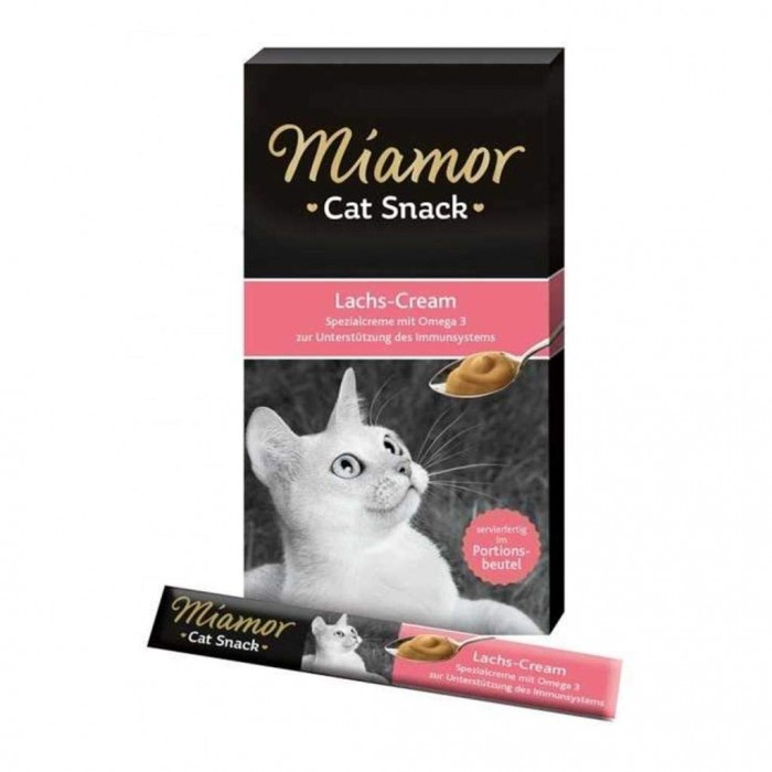 Miamor Lachs-Cream Somonlu Tamamlayıcı Ek Besin Kedi Ödülü 6x15 Gr