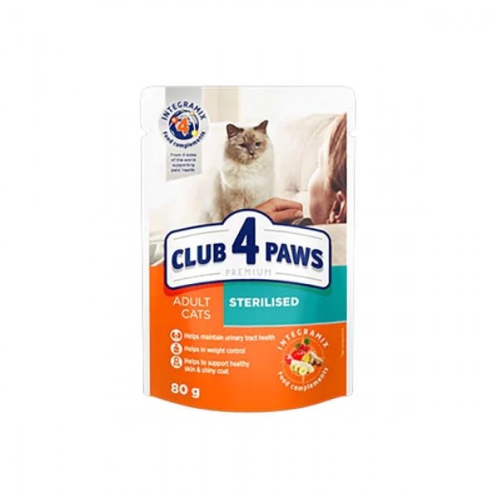 Club4Paws Kısır Kediler için Premium Kedi Konservesi 80Gr