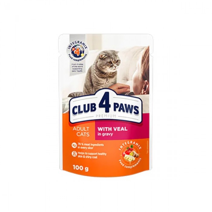 Club4Paws Dana Etli Premium Pouch Kedi Konservesi 100Gr