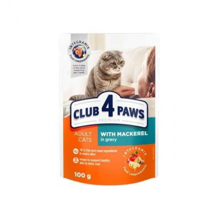 Club4Paws Uskumrulu Premium Pouch Kedi Konservesi 100Gr