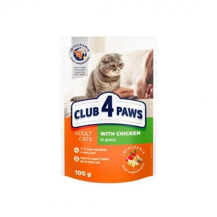 Club4Paws Premium Pouch Tavuklu Kedi Konservesi 100 Gr