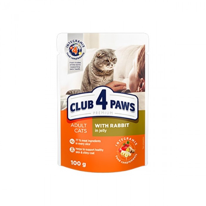 Club4Paws Tavşanlı Premium Pouch Kedi Konservesi 100Gr