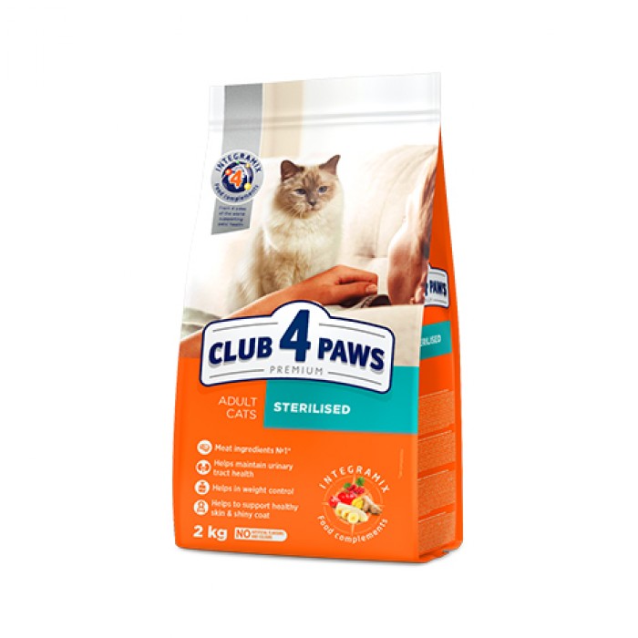 Club4Paws Premium Kısırlaştırılmış Kedi Maması 2Kg