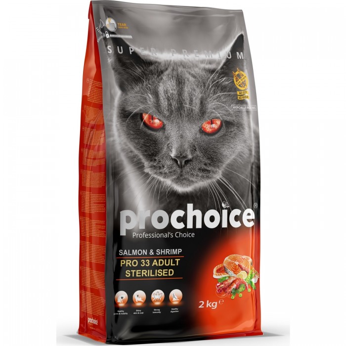 Pro Choice 33 Somonlu ve Karidesli Düşük Tahıllı Kedi Maması 2kg