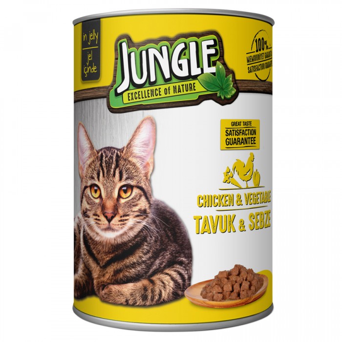 Jungle Tavuklu-Sebzeli Kedi Konservesi 415 Gr