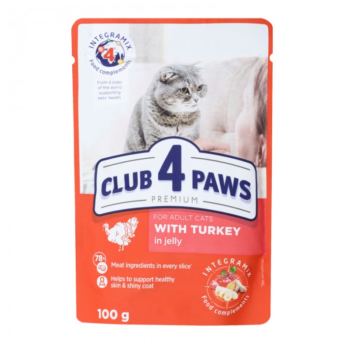 Club4Paws Premium Hindi Etli Yetişkin Kedi Konservesi 100 Gr