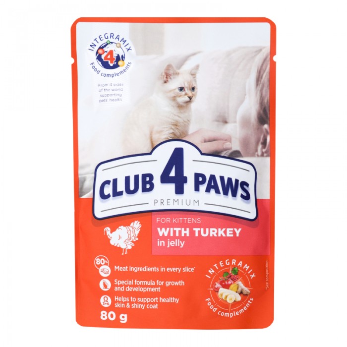 Club4Paws Premium Hindi Etli Yavru Kedi Konservesi 80 Gr