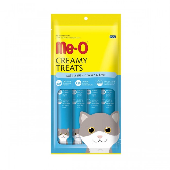 Me-O Creamy Tavuk&Ciğer Keçi Sütlü Sıvı Ödül Maması 15gr (4'lü)