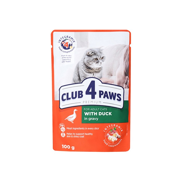 Club4Paws Premium Pouch Ördekli Kedi Konservesi 100 Gr