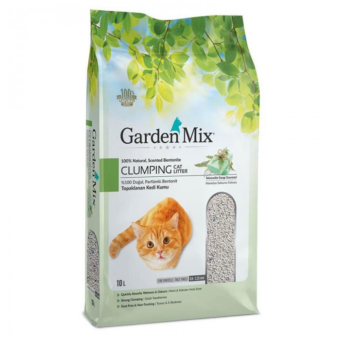 Gardenmix Marsilya Sabunu Kokulu İnce Taneli Doğal Kedi Kumu 10 Lt