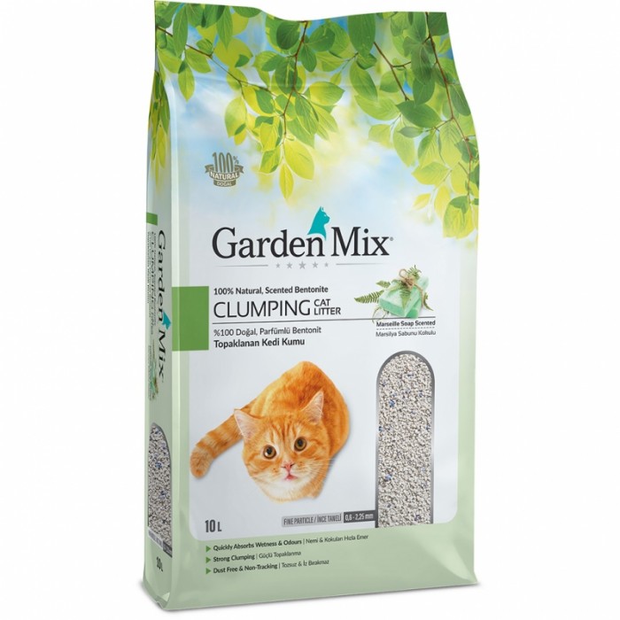 Gardenmix Kalın Taneli Sabun Kokulu Topaklanan Bentonit Kedi Kumu 10 Lt