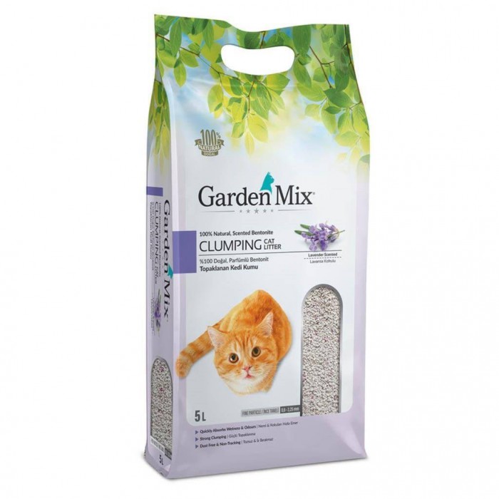 Gardenmix Lavanta Kokulu Bentonit İnce Taneli Kedi Kumu 5 Lt