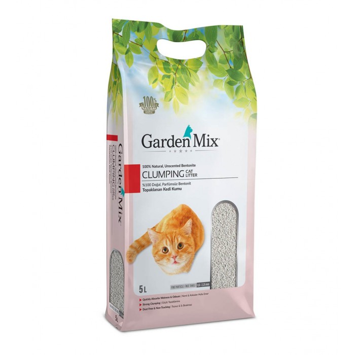 Garden Mix İnce Taneli Topaklaşan Kokusuz Doğal Kedi Kumu 5 Lt