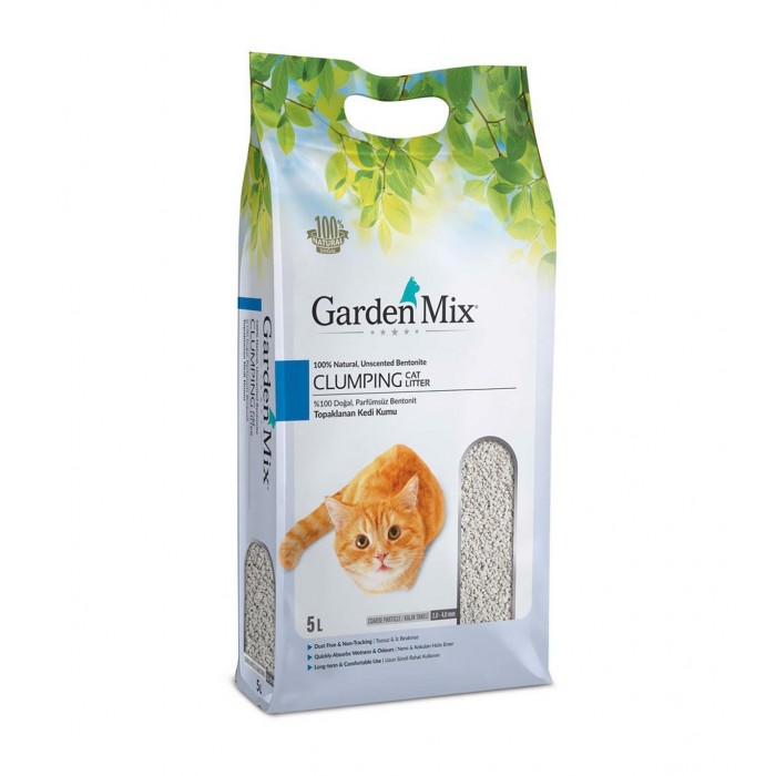 Garden Mix Bentonit Kokusuz Parfüm İçermeyen Kalın Kedi Kumu 5 lt