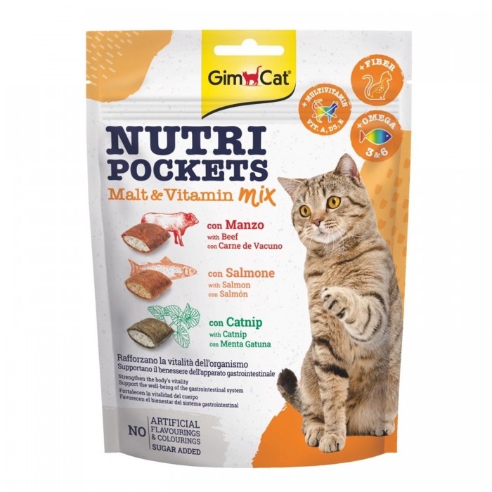 Gimcat Nutri Pockets Malt & Vitamin Mix Kedi Ödül Maması 150 Gr