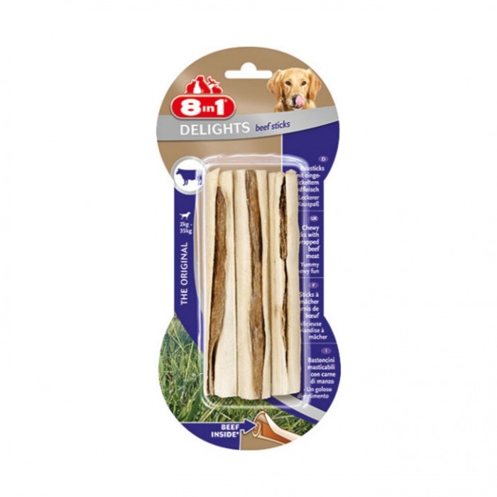 8 in 1 Delight Sticks Köpek Çiğneme Biftekli Burgu Çubuk 75 gr