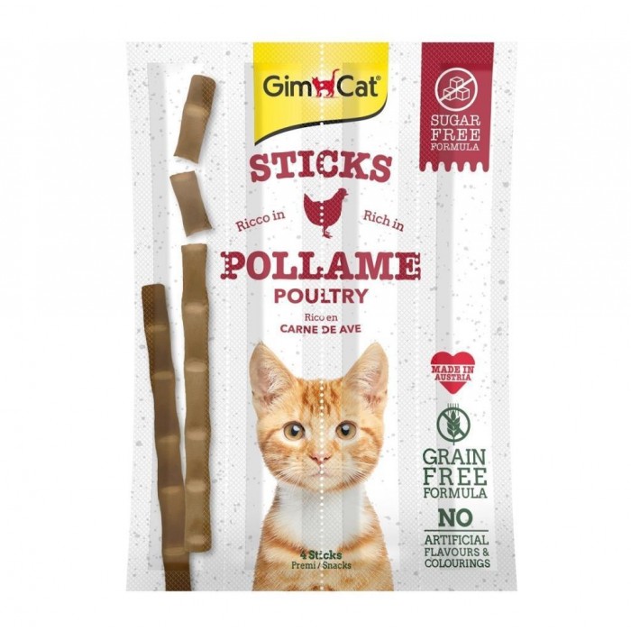 Gimcat Sticks Tavuklu ve Ciğerli Kedi Ödül Çubukları 4 parça-20 gr