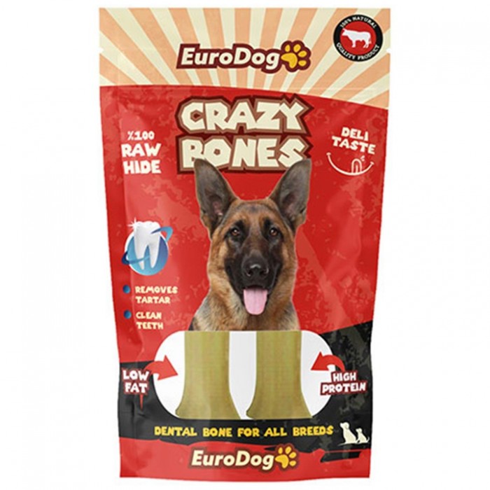 EuroDog Crazy Bone Pres Kemik 12 cm 2 Li