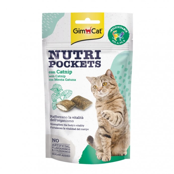 Gimcat Nutri Pockets Kedi Otlu Multivitaminli Kedi Ödülü 60Gr.