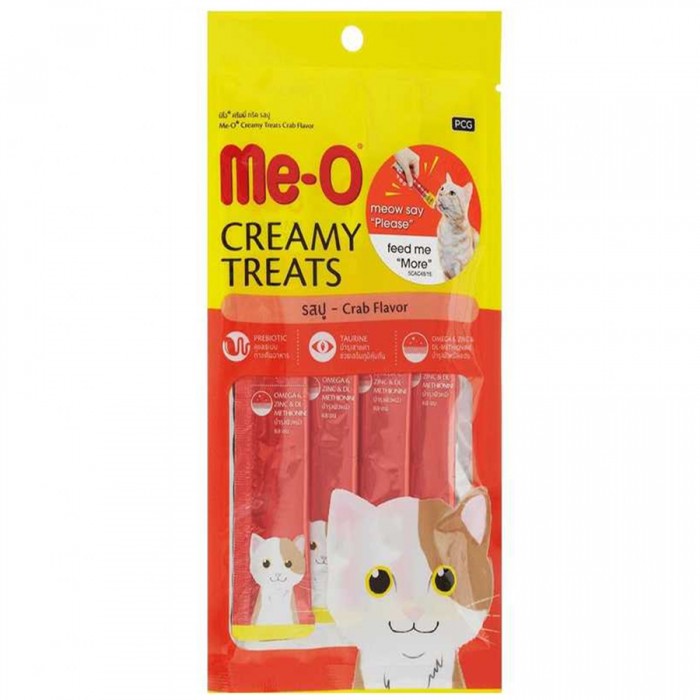 Me-O Yengeçli & Ton Balıklı Kremalı Sıvı Kedi Ödül Maması 15gr (4'lü)