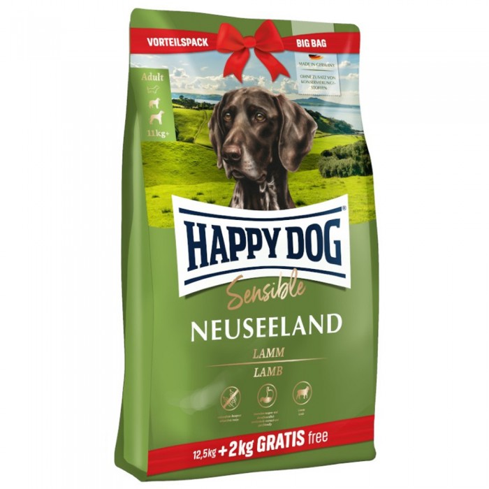 Happy Dog Neuseeland Kuzu Etli Kuru Köpek Maması 12.5 + 2 Kg