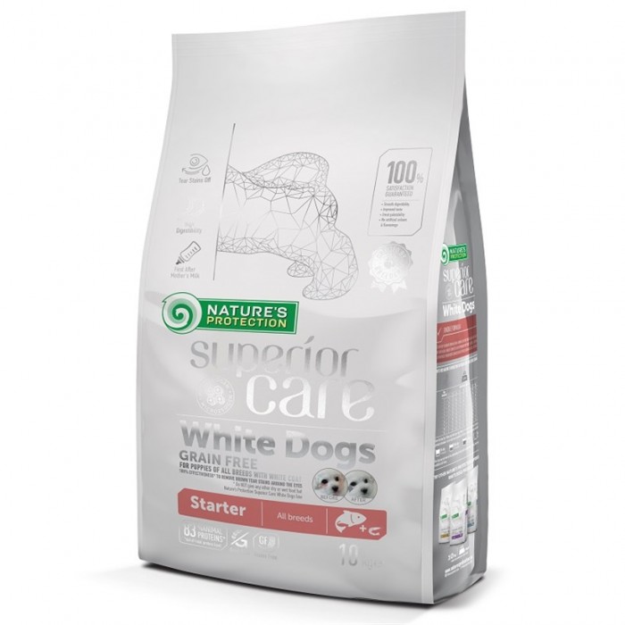 Nature's Protection Starter Beyaz Tüylü Köpekler için Somonlu Tahılsız Yavru Köpek Maması 1.5kg