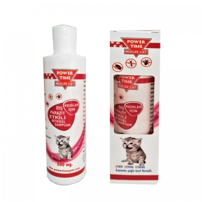 Power Time Mucize Cat Dış Parazit Etkili Bitkisel Kedi Şampuanı 200 mg