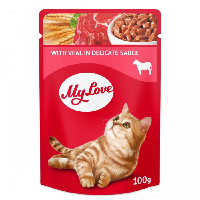 My Love Sos İçinde Dana Etli Pouch Kedi Maması 100 Gr