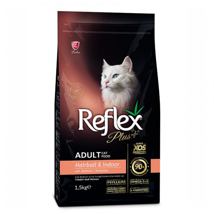 Reflex Plus Hairball Indoor Somonlu Tüy Yumağı Azaltıcı Kedi Maması 1.5 kg