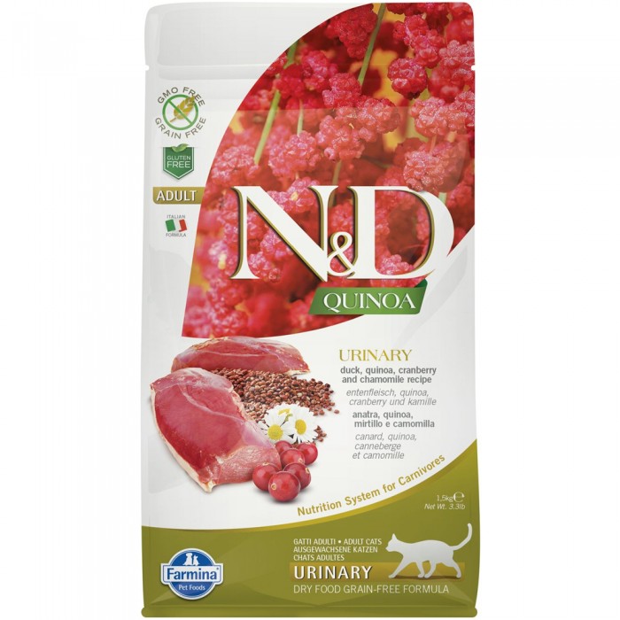 N&D Quinoa - URINARY Ördekli ve Kinoalı Üriner Sağlık İçin Yetişkin Kedi Maması 1,5KG