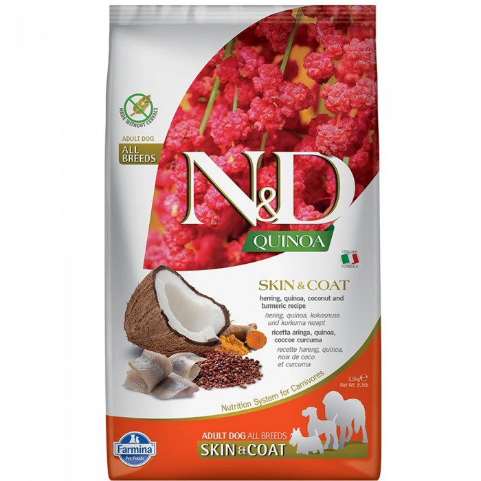 N&D Quinoa Skin&Coat Mini Ringa Kinoa Aromalı Deri Tüy Sağlığı Küçük Irk Köpek Maması 2,5 Kg