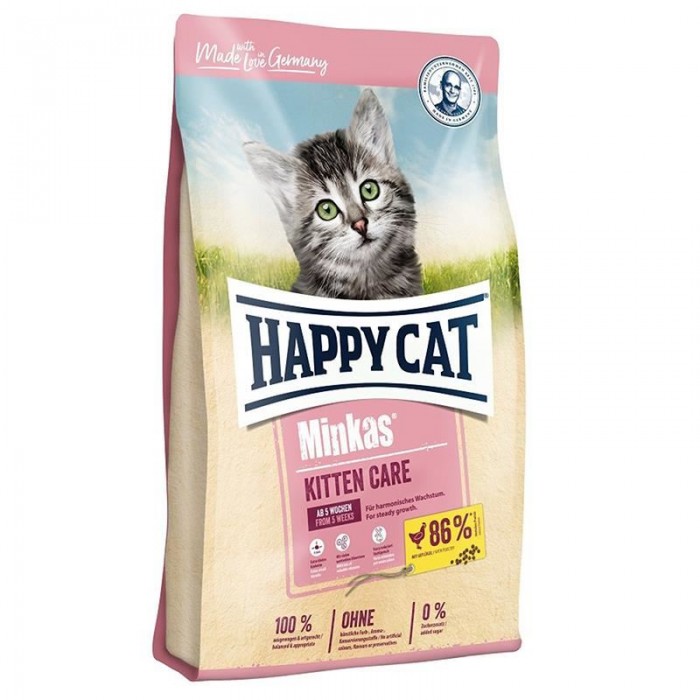 Happy Cat Minkas Kitten Care Geflügel Tavuklu Kedi Maması 10 Kg