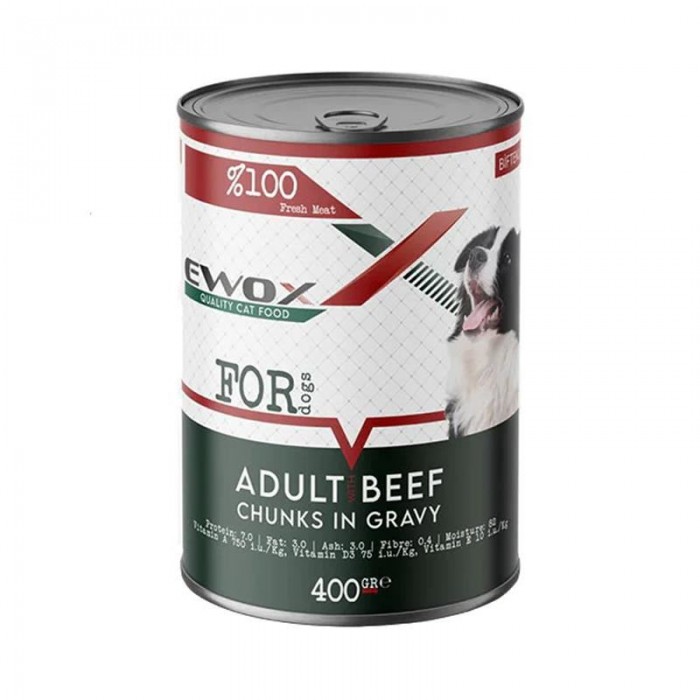 Ewox Biftekli Parça Etli Köpek Konservesi 400gr