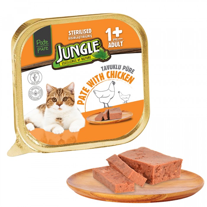 Jungle Tavuklu Ezme/Pate Sterilised Kedi Konservesi 100gr