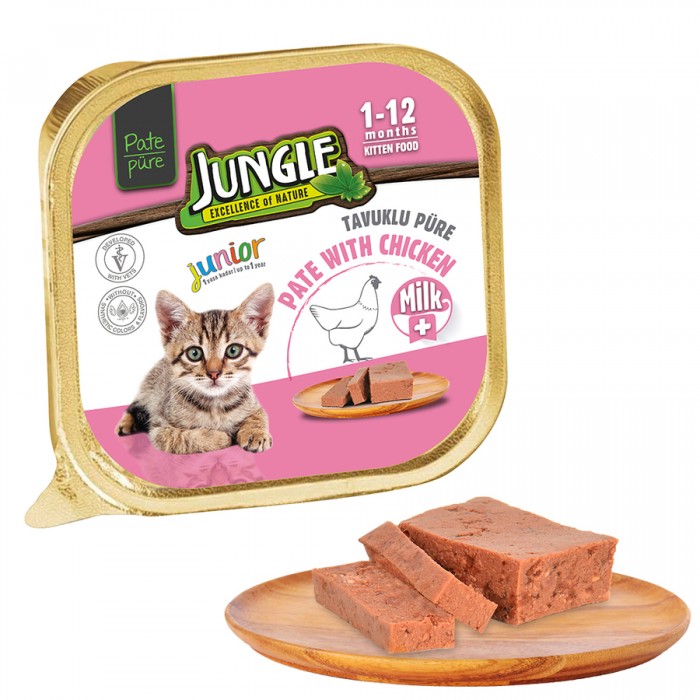 Jungle Sütlü/Tavuk.Ezme/Pate Yavru Kedi Konservesi 100g