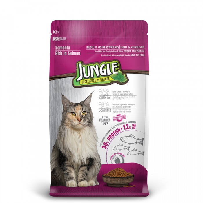 Jungle Somonlu Sterilised Kısırlaştırılmış Kedi Maması 1,5 kg