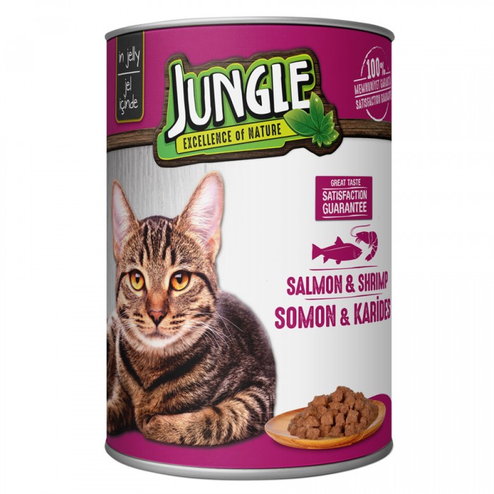 Jungle Somonlu-Karidesli Kedi Konservesi 415 Gr