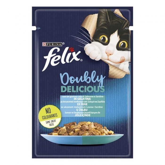 Felix Çifte Lezzet Somon & Alabalık Kedi Yaş Mama 85 Gr