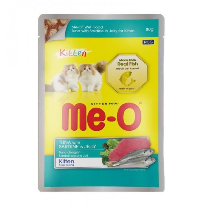 Meo Pouch Jöle İçinde Ton Balıklı Sardalyalı Yavru Kedi Konservesi 80 Gr