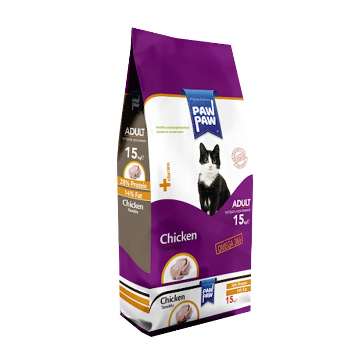 Paw Paw Tavuklu Yetişkin Kedi Maması 15 KG