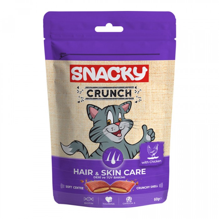 Snacky Crunch Hair-Skin Tavuklu Kedi Ödülü 60gr