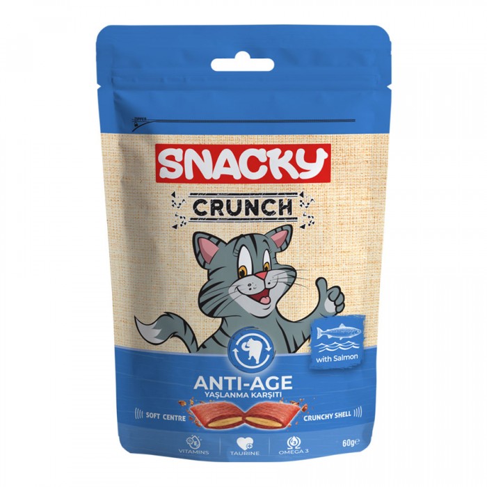 Snacky Crunch Anti-Age Somonlu Kedi Ödülü 60gr