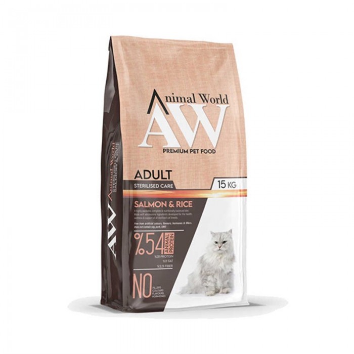 Animal World Sterilised Somonlu Kısırlaştırılmış Kedi Maması 15 Kg