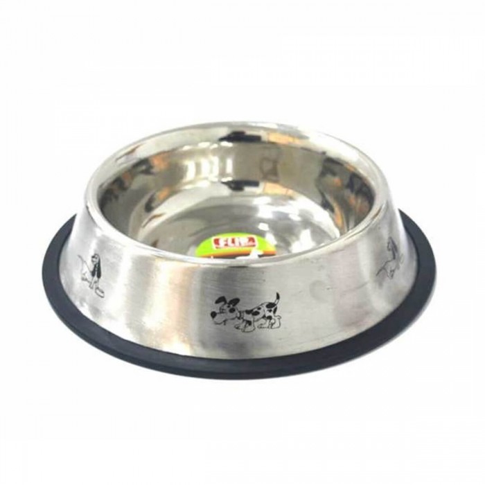 Flip Küçük Irk Köpekler için Figürlü Çelik Mama ve Su Kabı 15cm 230ml