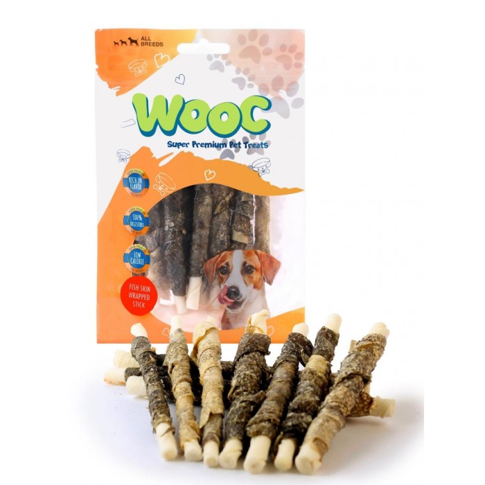 Wooc Balık Sargılı Sütlü Stick Köpek Ödülü 80Gr