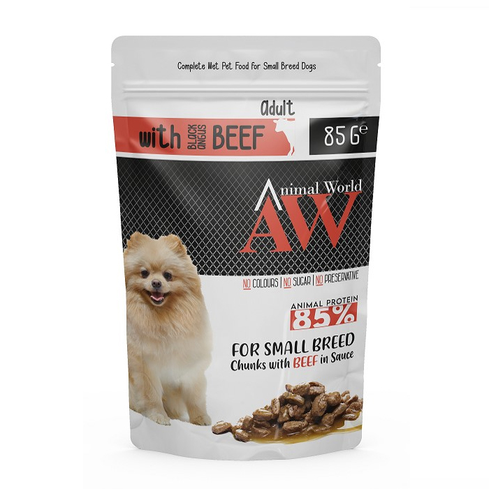 Animal World Biftekli Küçük Irk Köpek Pouch Mama 85 Gr