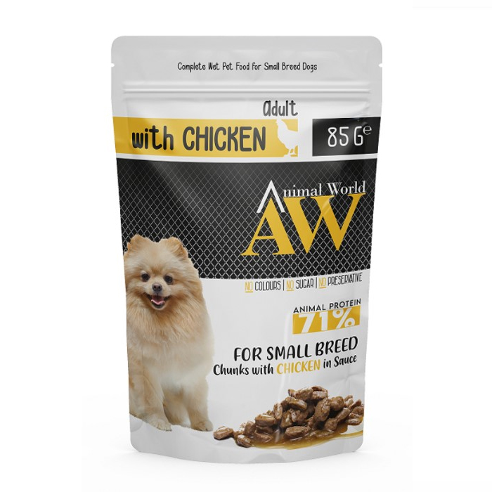 Animal World Tavuklu Küçük Irk Köpek Pouch Mama 85 Gr